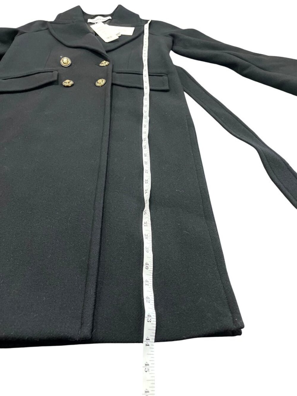 Veronica Beard Women XS Wool Coat Frattini Dickey Double-Breasted Black $998 NEW - Picture 8 of 12
